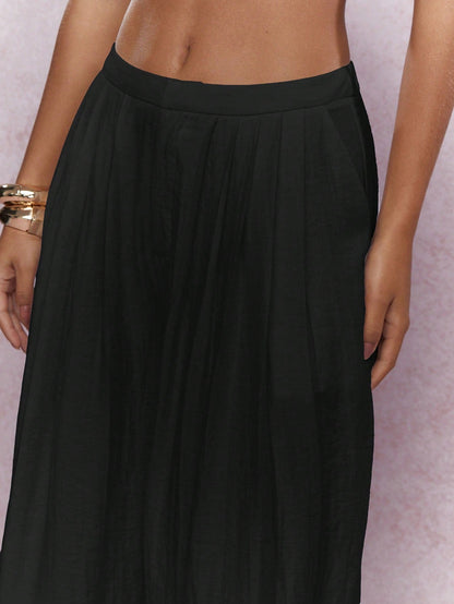 Levoire | Pantalons amples taille haute printemps été noir