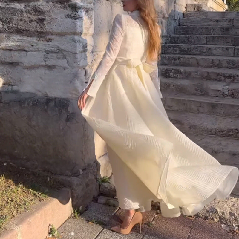 Levoire | Élégant Vintage Robe Longue à Manches Slim