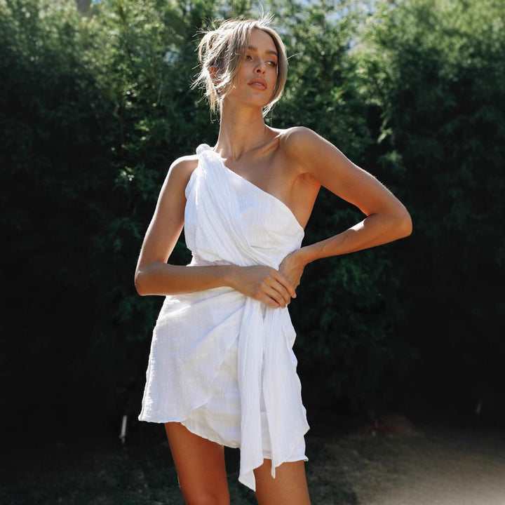 Robe portefeuille pour femme avec découpe asymétrique et nœud élégant Levoire