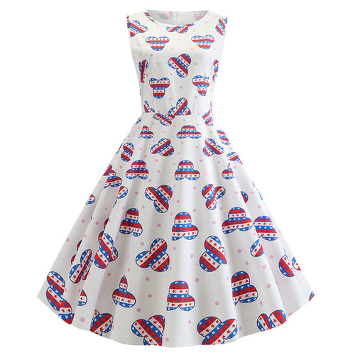 Robe swing rétro pour femmes avec motif joyeux et jupe tourbillonnante Levoire