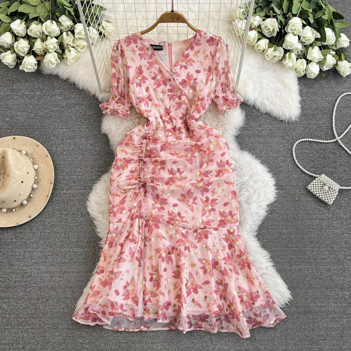 Levoire | Robe en sifon à fleuries Rosa