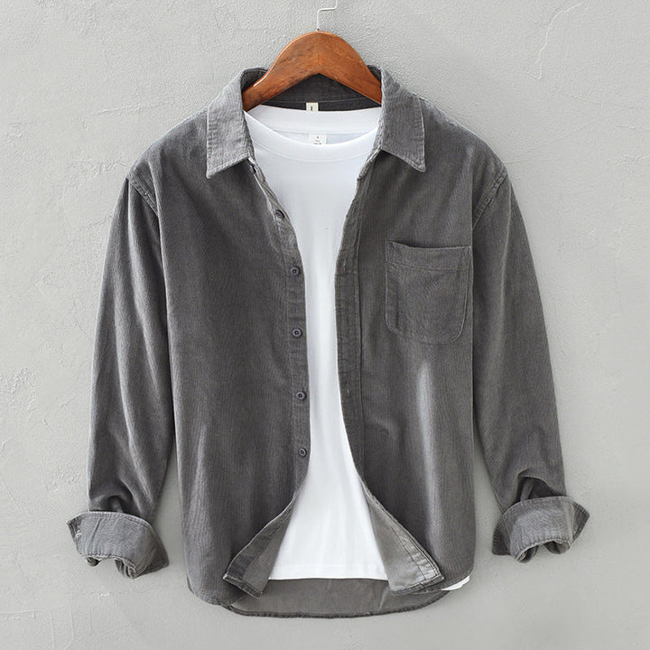 Levoire | Chemise Pour Hommes À Manches Longues Et Boutons Gris foncé