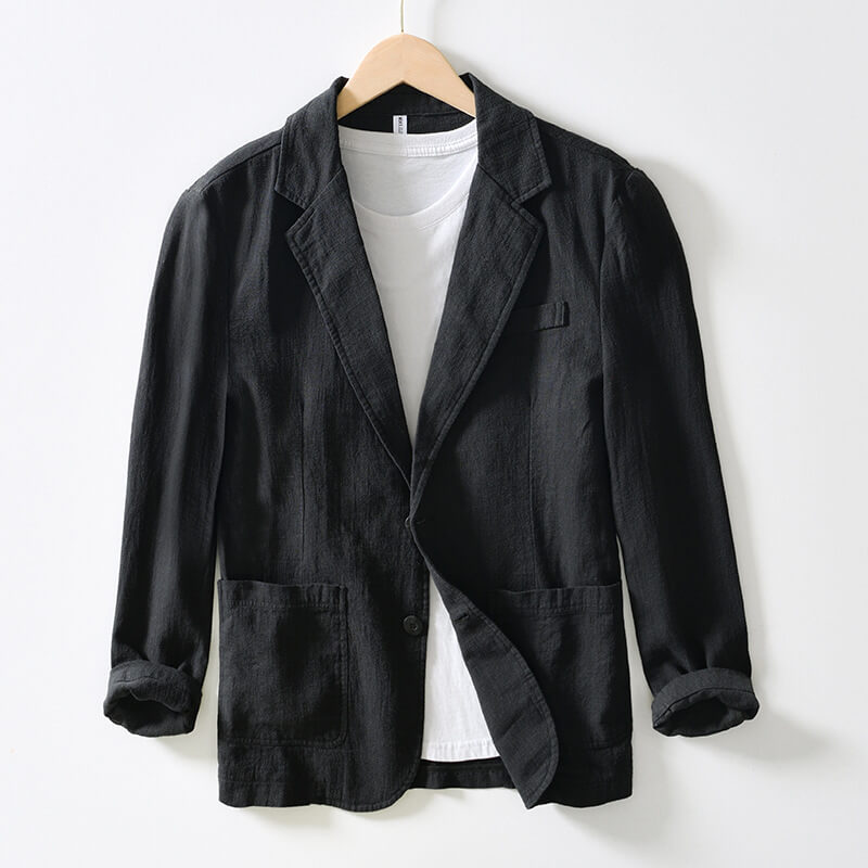 Levoire | Rento Blazer Avec Col Réversible, Manches Longues Et Poches Noir