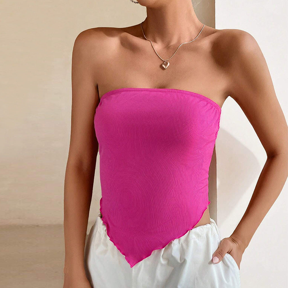 Body féminin court avec design dénudé des épaules et ourlet asymétrique Levoire