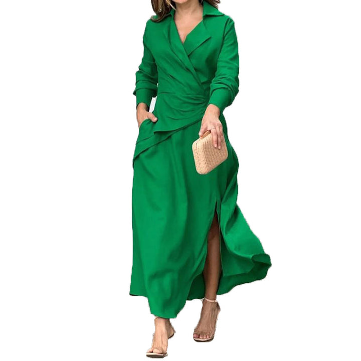 Robe élégante à enrouler pour femmes avec coupe cintrée et manches longues Levoire