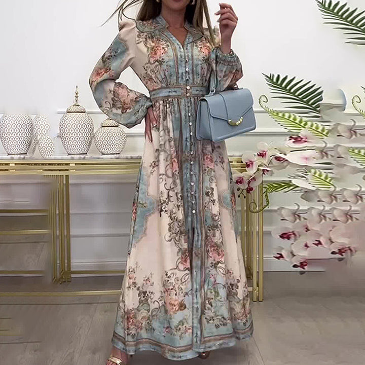 Robe maxi élégante pour femmes avec motifs floraux Levoire