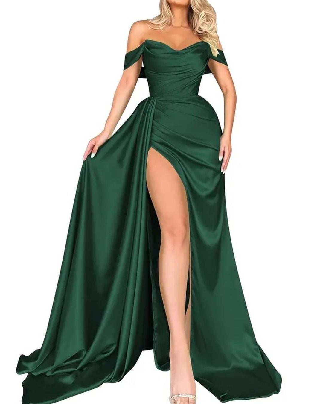 Levoire | Robe de soirée amincissante Aistillinen Vert foncé