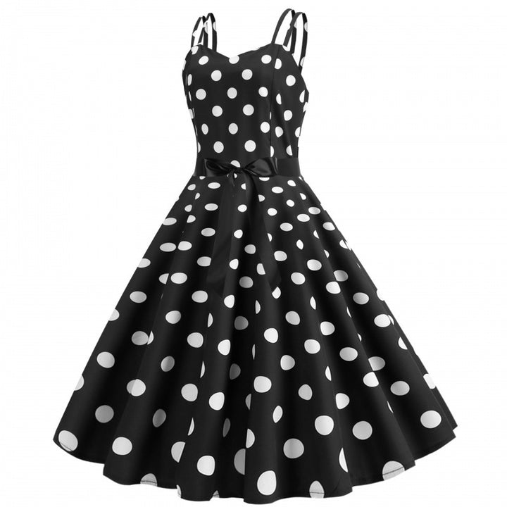 Robe swing femme avec des pois classiques et une jupe évasée Levoire