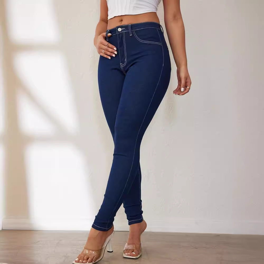 Jeans skinny taille haute pour femmes avec une coupe ajustée Levoire