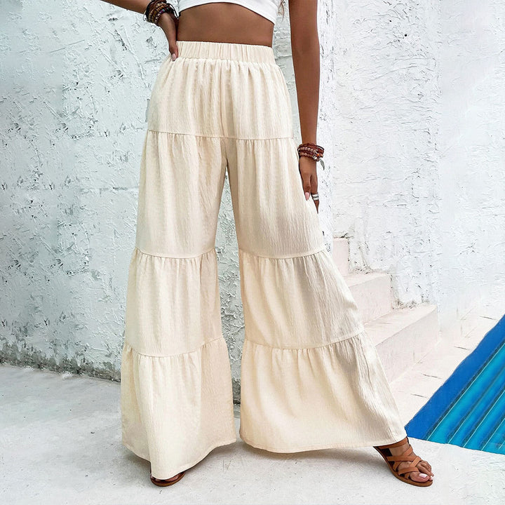 Pantalons palazzo larges pour femmes avec design en couches et ceinture élastique Levoire