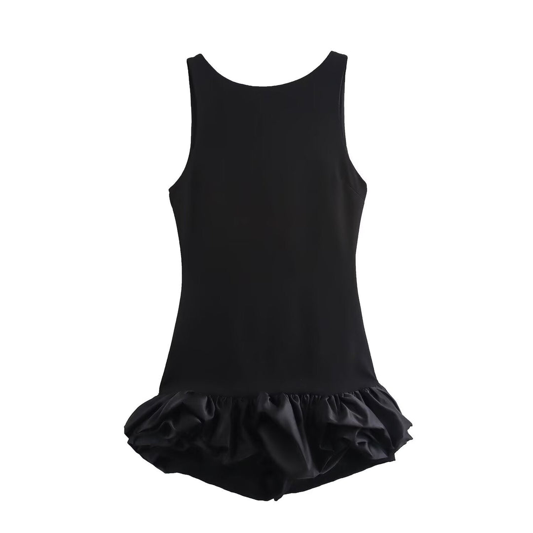 Levoire | Élégante robe courte sans bretelles à plis décoratifs noir
