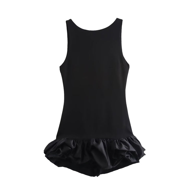 Levoire | Élégante robe courte sans bretelles à plis décoratifs noir