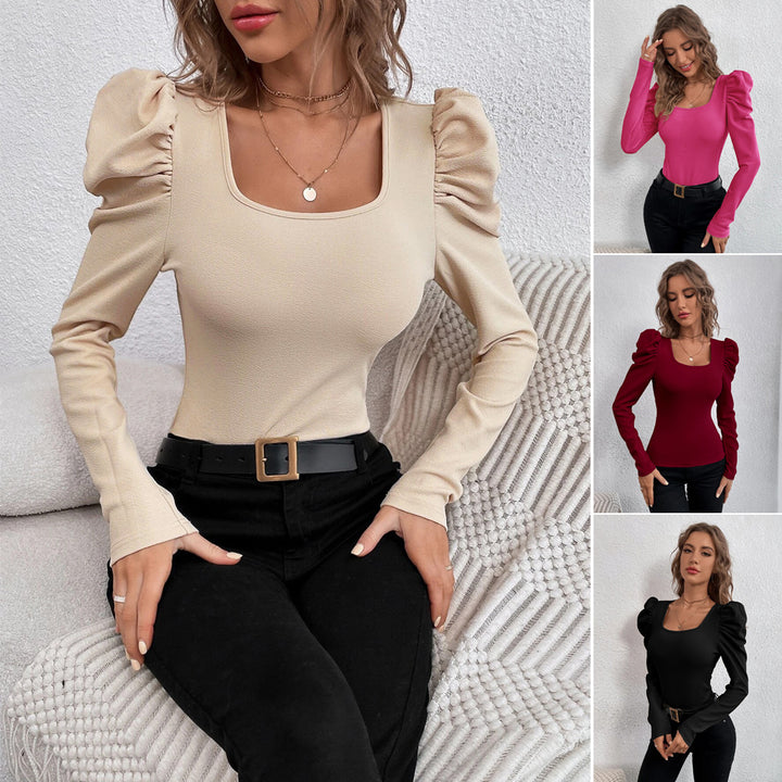 Haut à manches longues pour femmes avec détails de manches bouffantes Levoire