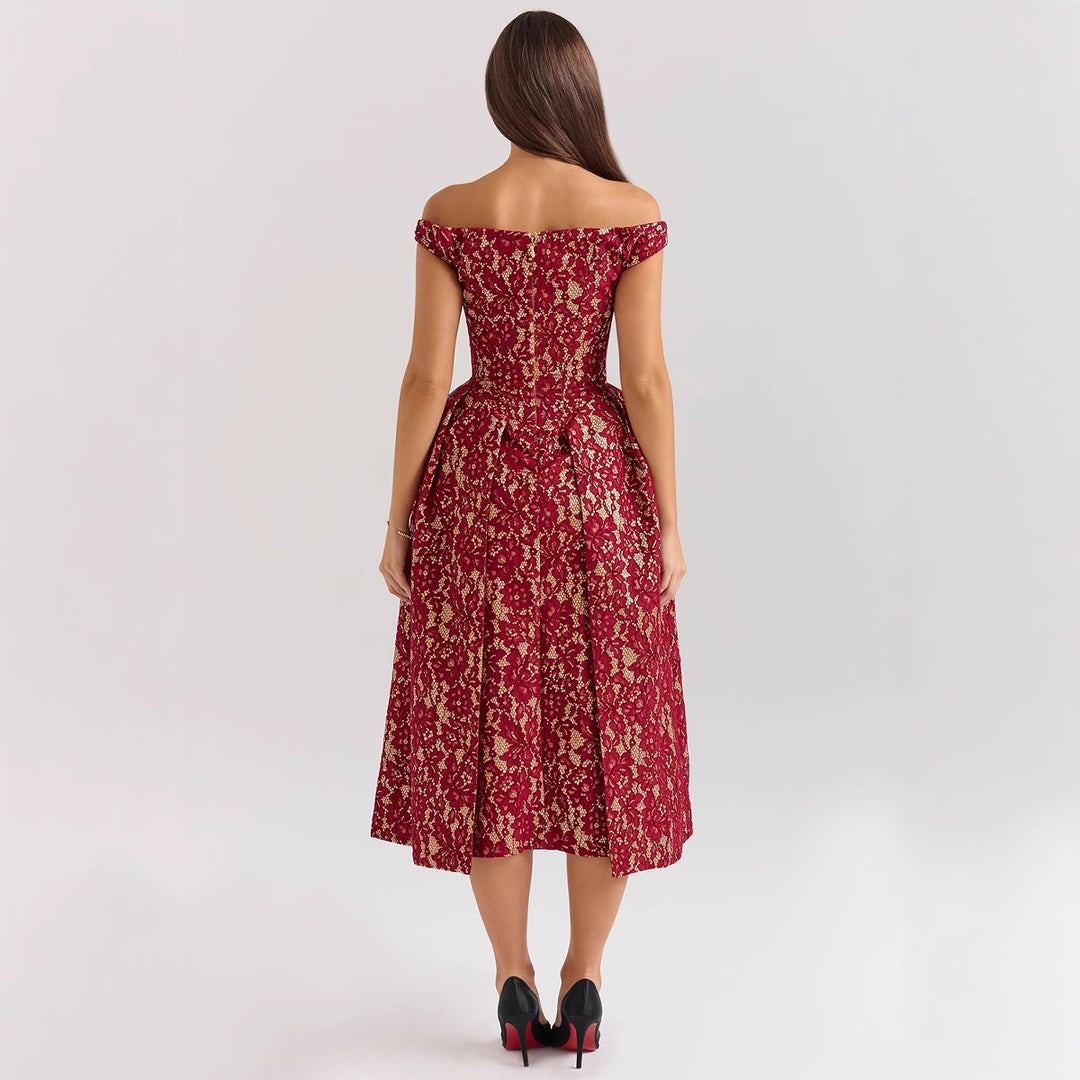 Robe en dentelle de haute qualité pour femmes en coupe A-line élégante Levoire
