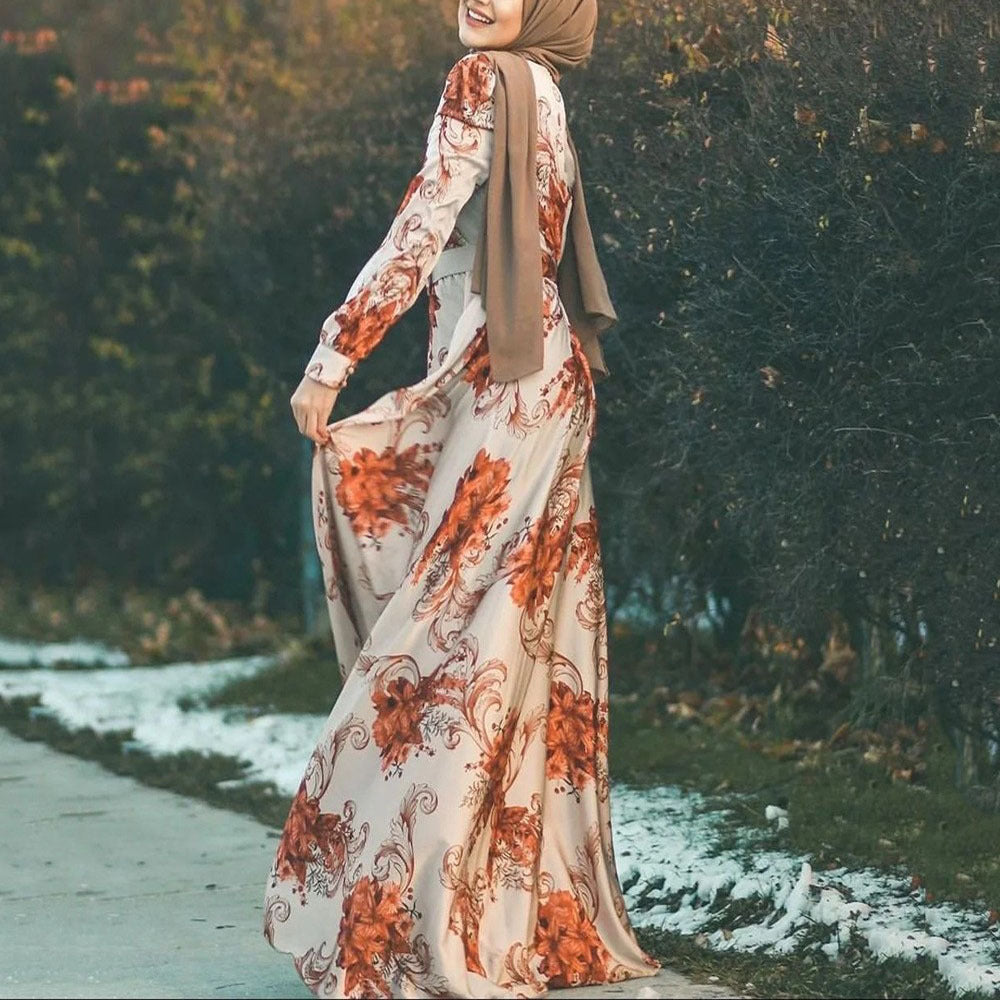 Levoire | Élégant Imprimé Mode Corde Slim Robe Rot