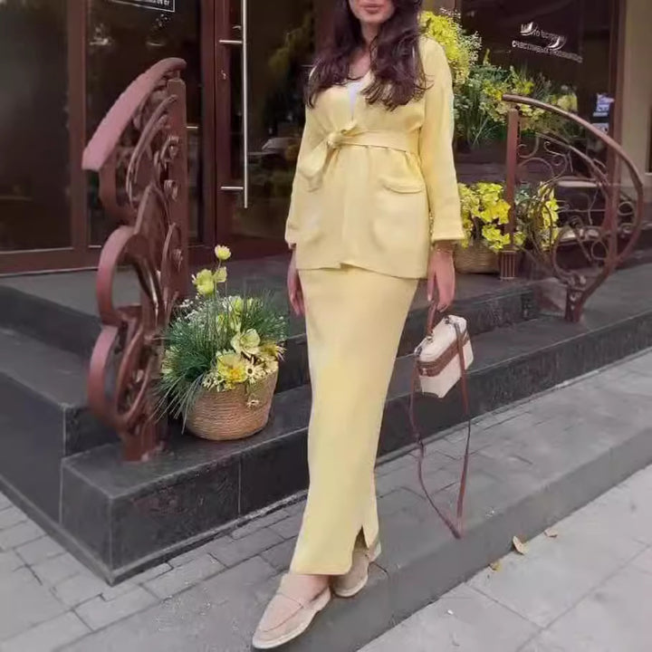 Robe crayon élégante pour femme avec veste blazer chic et poches pratiques Levoire