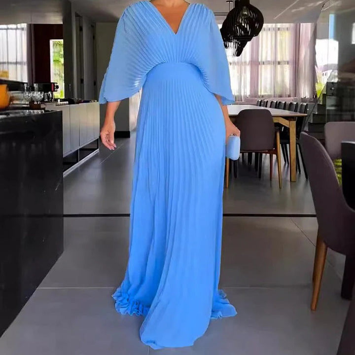 Levoire | Robe Plissée Classique Bleu clair