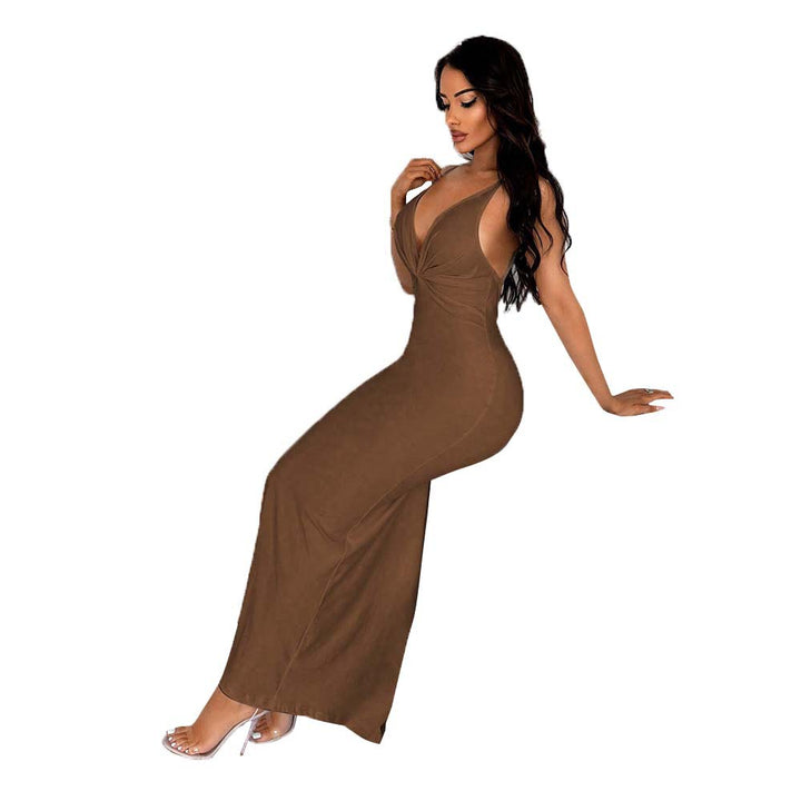 Robe maxi pour femme avec décolleté en V profond et coupe étroite Levoire