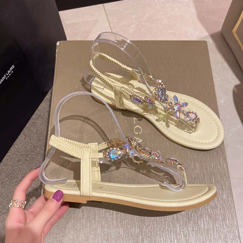 Levoire | Sandales Ouvertes Amusantes Avec Des Décorations En Cristal Pour Femmes