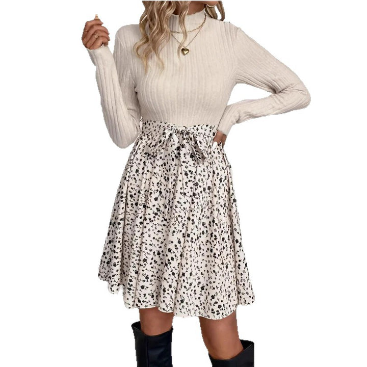 Robe mini femme avec haut contrasté et jupe florale Levoire