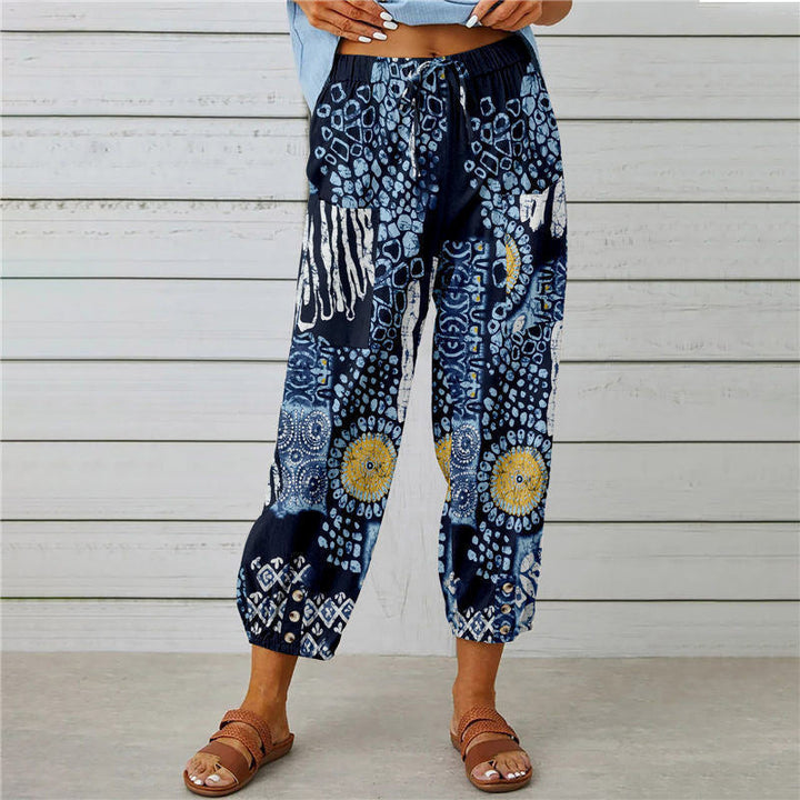 Levoire | Pantalon Imprimé Vintage Bleu foncé