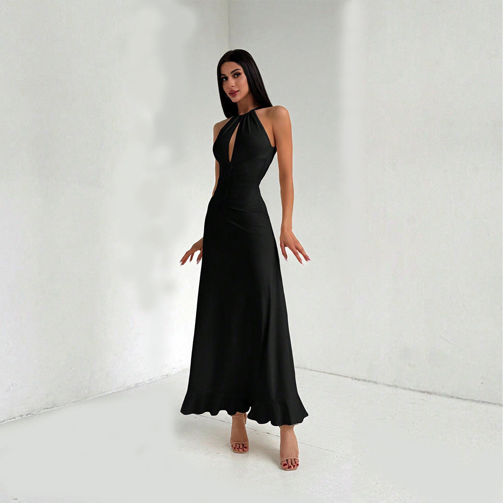 Robe maxi pour femmes avec un élégant décolleté en trou de serrure et un ourlet fluide Levoire