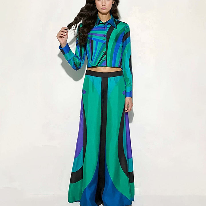 Ensemble pour femmes élégant à deux pièces avec crop top et jupes maxi Levoire