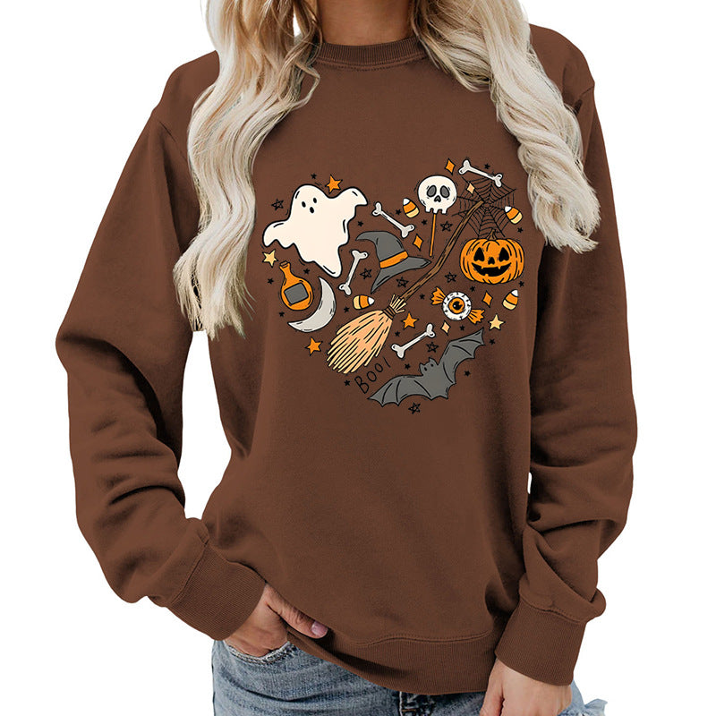 Sweatshirt d'Halloween pour femmes avec design créatif Levoire