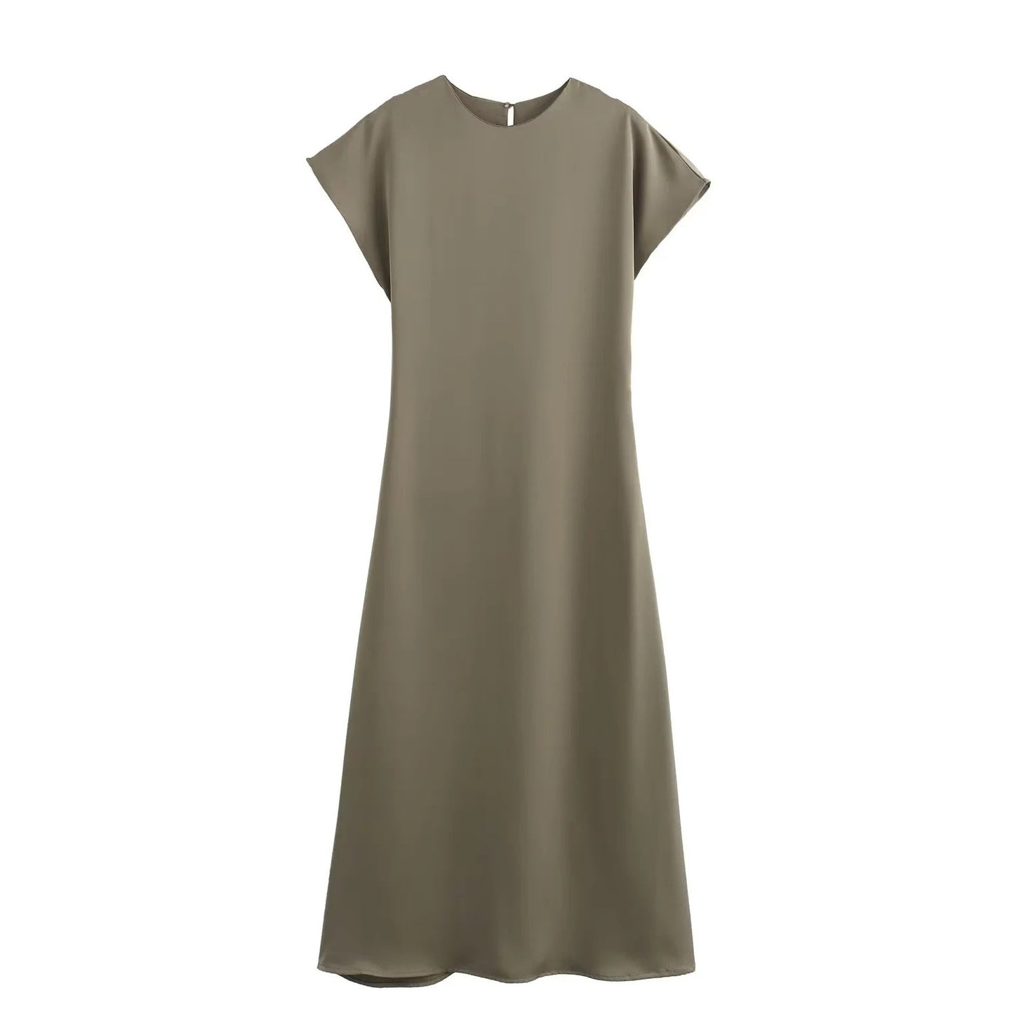 Levoire | Éblouissante robe midi sans manches à finition satinée Teegrün