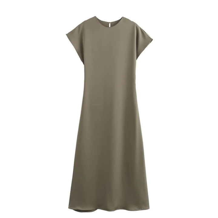 Levoire | Éblouissante robe midi sans manches à finition satinée Teegrün