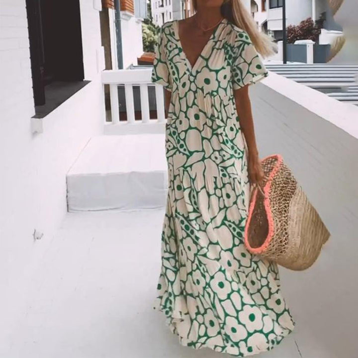 Levoire | Robe imprimée Robe longue à manches courtes imprimée