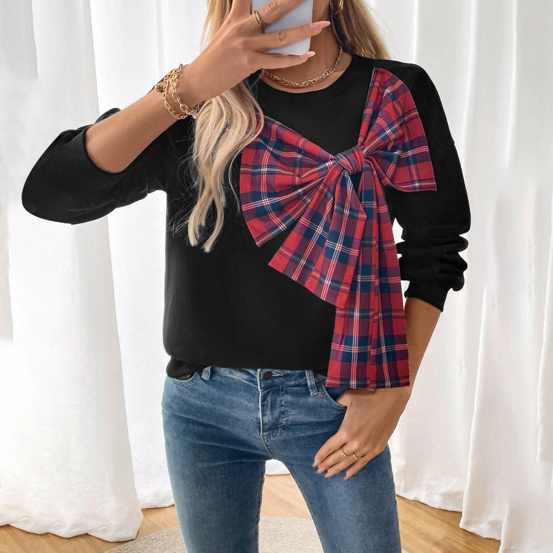 Sweat-shirt féminin à la mode avec design de nœud artistique Levoire