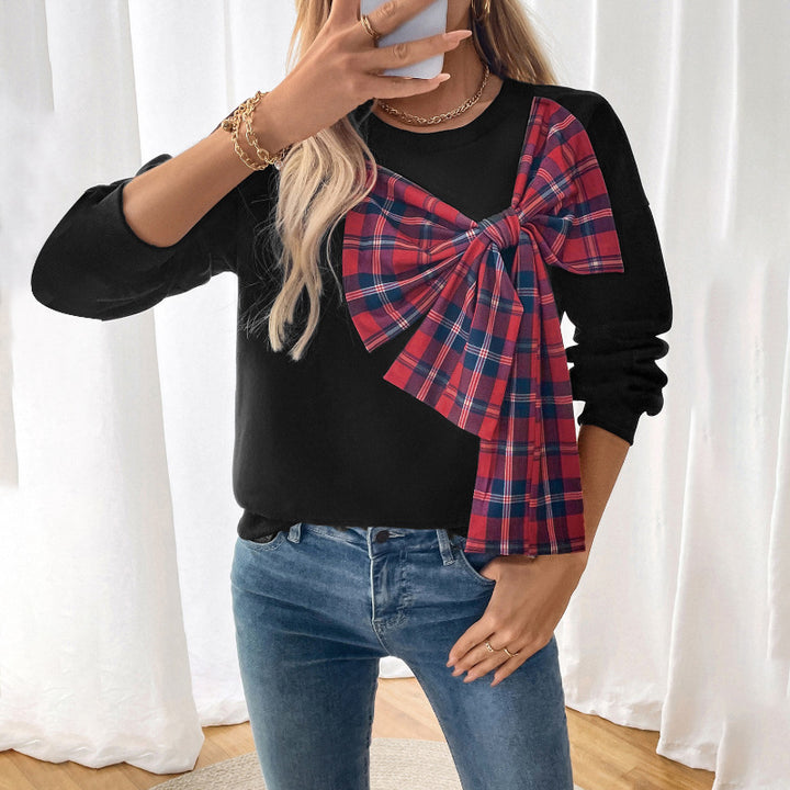 Sweat-shirt féminin à la mode avec design de nœud artistique Levoire