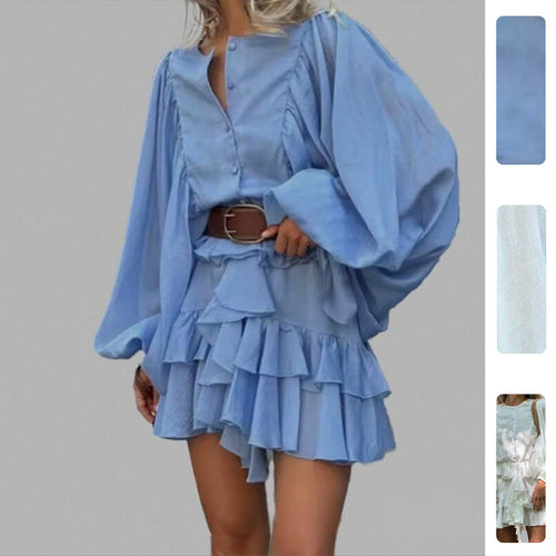Robe à volants ludique pour femmes avec manches volumineuses Levoire