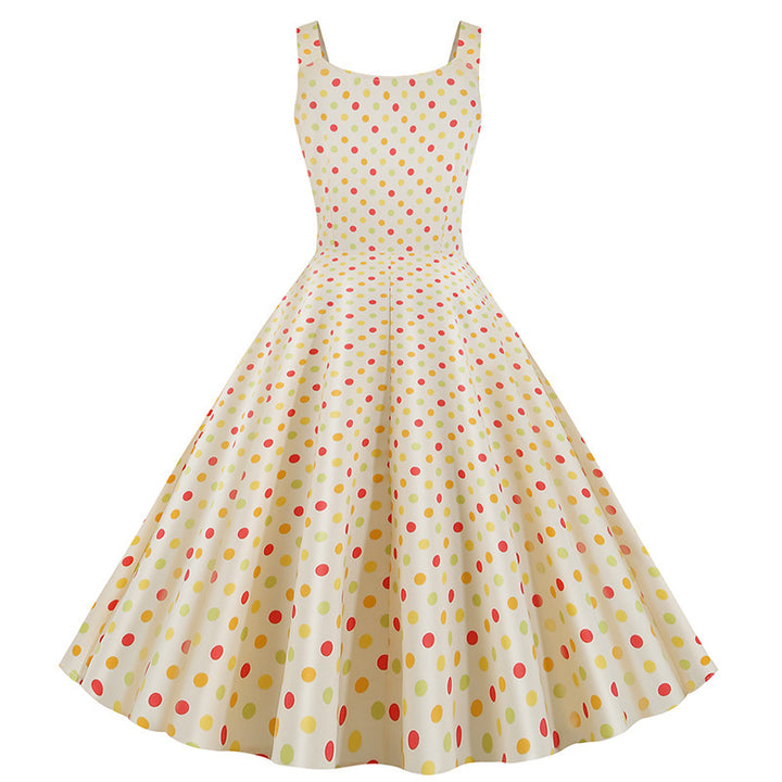 Robe swing pour femmes avec motif à pois classique et coupe évasée Levoire