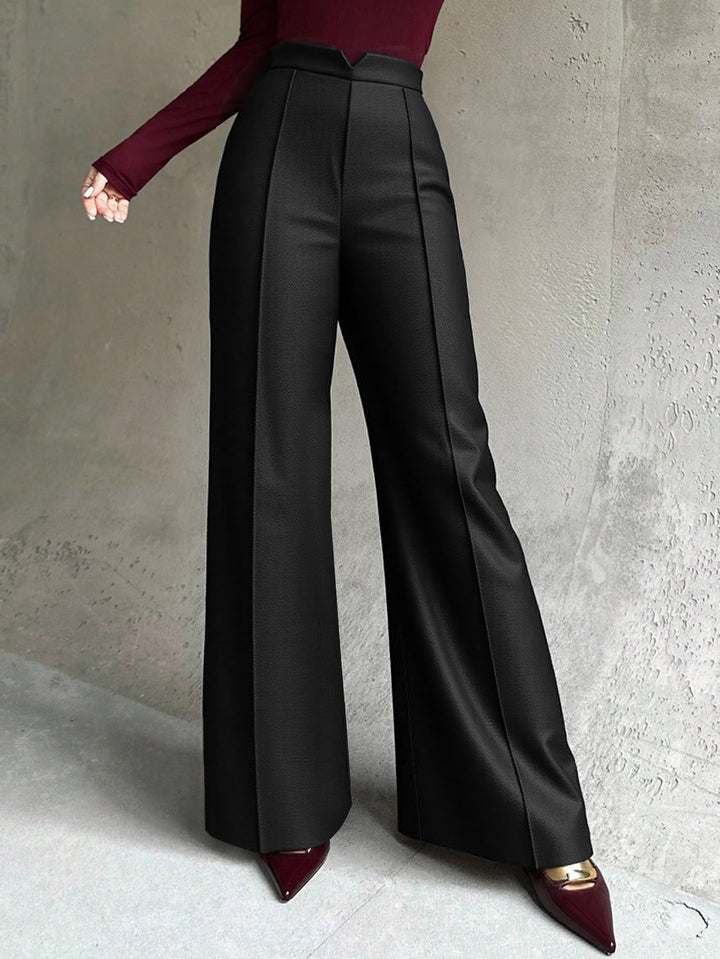 Pantalons palazzo taille haute pour femmes avec plis élégants Levoire