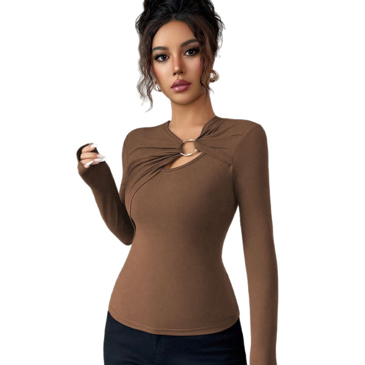 Body pour femme avec des détails de lien décoratifs et un col rond tendance Levoire