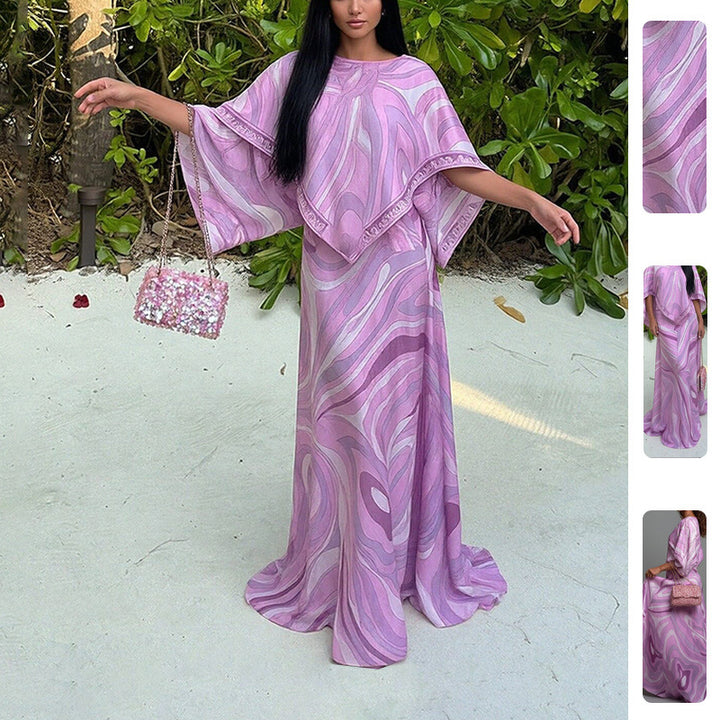 Robe maxi grande taille pour femme avec coupe fluide et design asymétrique Levoire