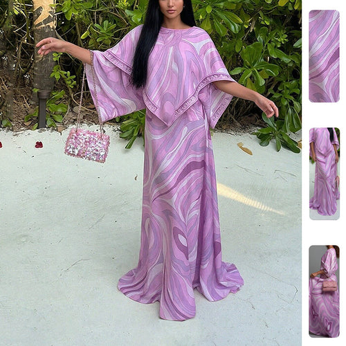 Robe maxi grande taille pour femme avec coupe fluide et design asymétrique Levoire