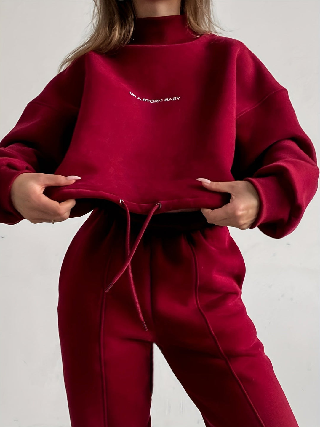 Levoire | Sweat à motifs pour femmes tendance deux pièces Bordeaux
