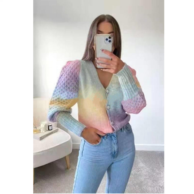 Cardigan pour femmes avec dégradé coloré et transitions douces Levoire