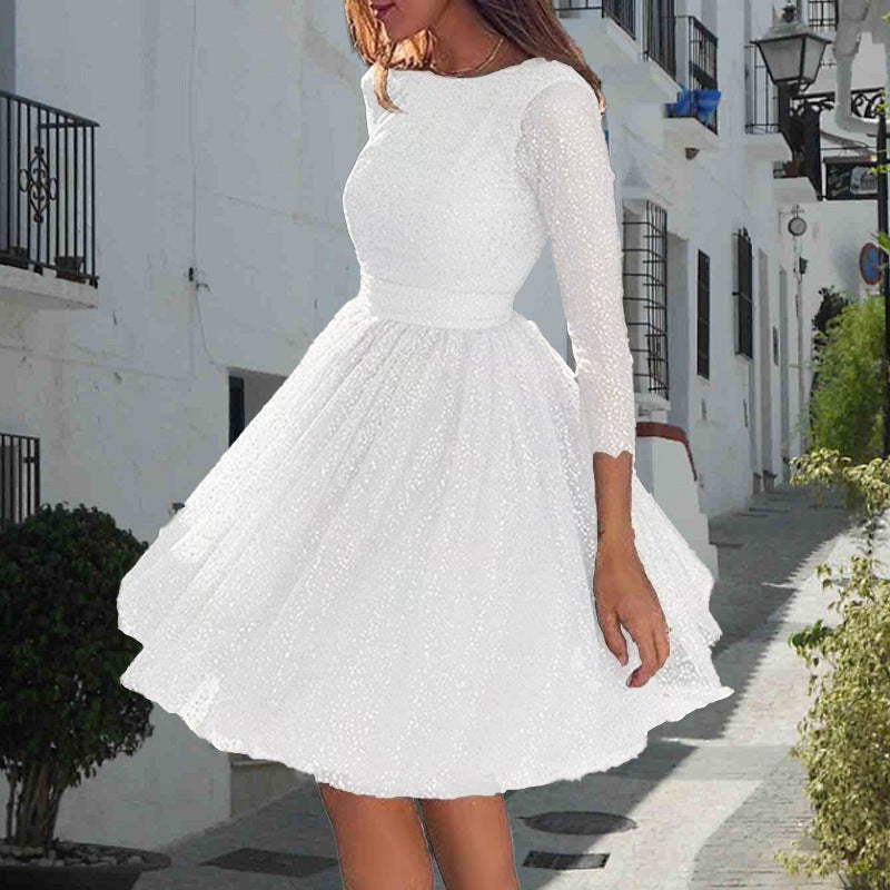 Levoire | Taille élégante Plus-taille Vêtements pour femmes Robe Blanc