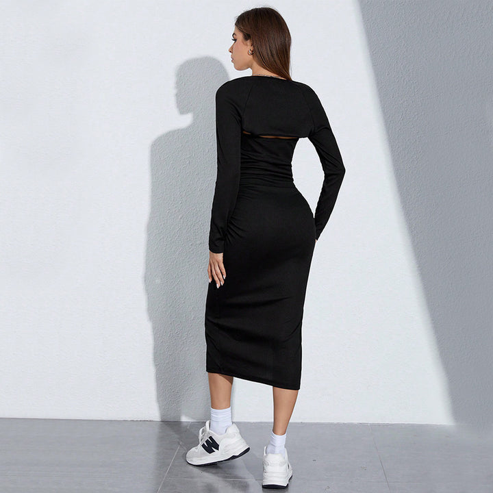 Robe maxi élégante pour femmes avec fronces et fente latérale Levoire