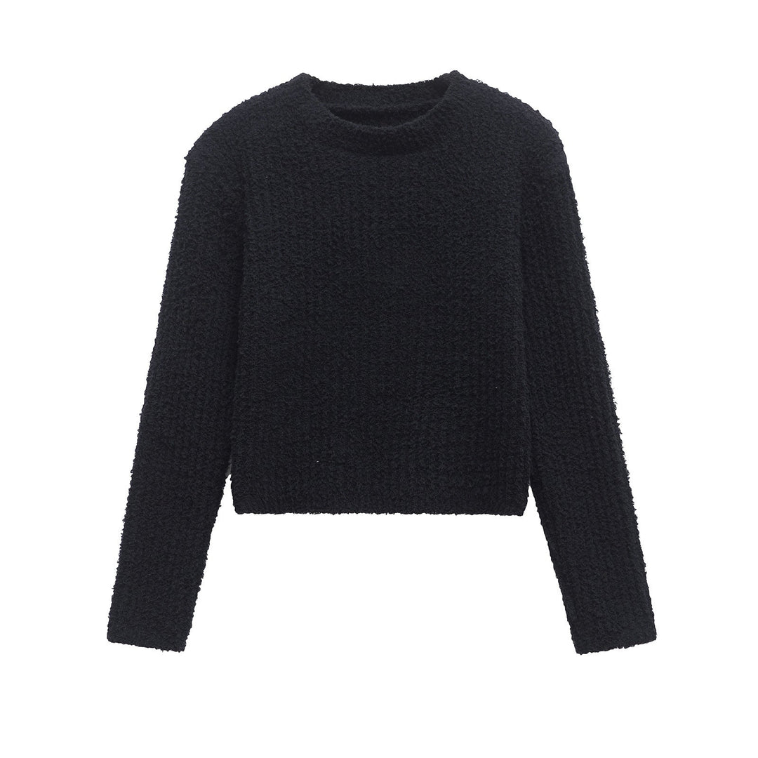Levoire | Pull en tricot élégant Ensemble de jupe courte tricotée Débardeur noir A3