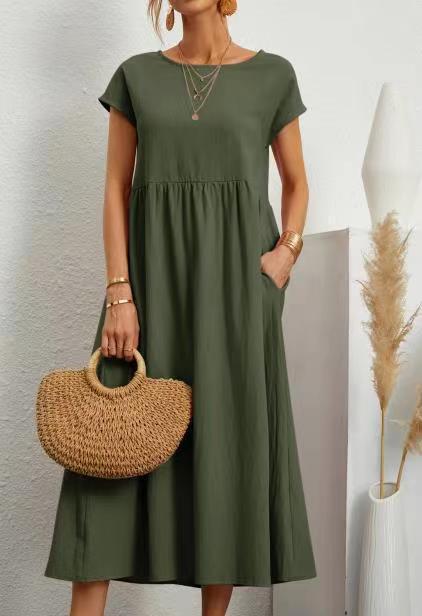 Levoire | Style de rue dramatique Grande Fille Robe Vert kaki