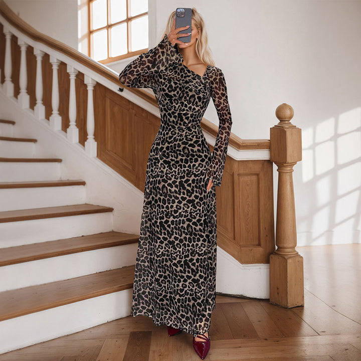 Robe maxi femme avec imprimé animal élégant et coupe sophistiquée Levoire