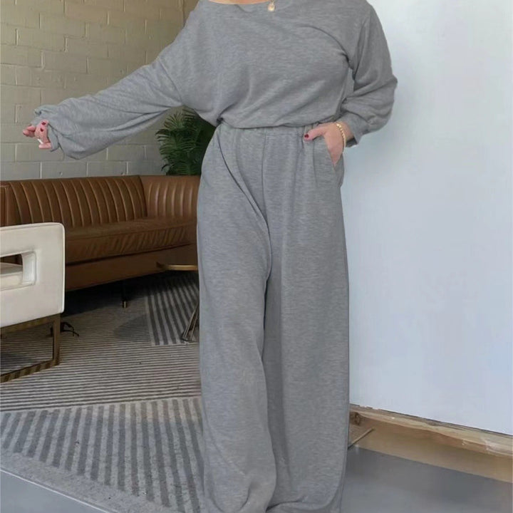 Femme Combinaison Confortable avec Jambes Amples et Décolleté Profond Levoire