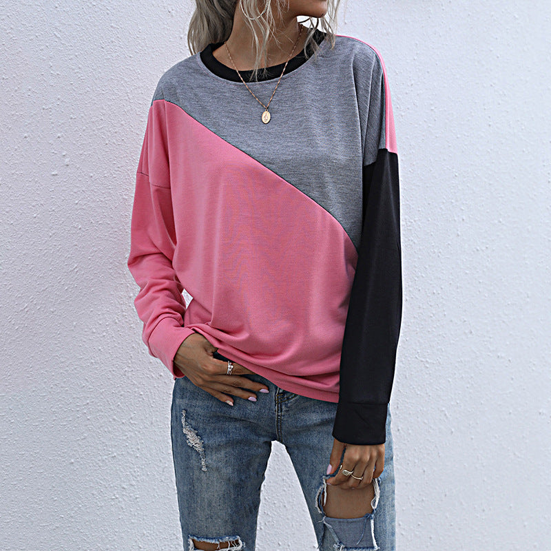 Sweat à capuche féminin à la mode avec des blocs de couleur contrastés Levoire