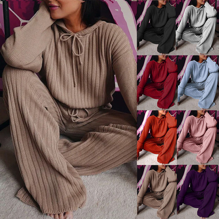 Women's Relax Suit with Hood and Wide Leg Levoire