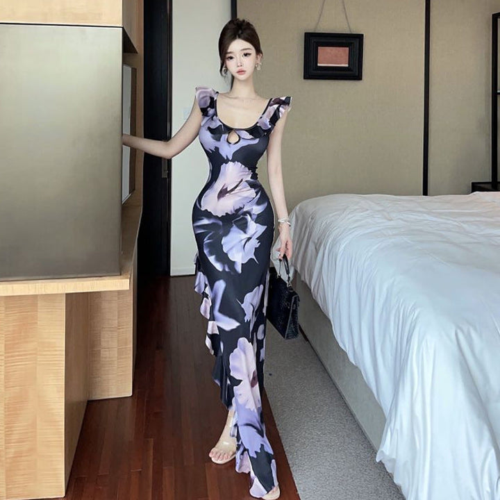 Levoire | robe à volants à encolure à décolleté Couleur de l'image